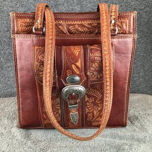 Vintage American West Red Western Purse Handbag Made in Paraguay Great Condition